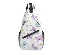 Daisy Flowers and Butterfly Sling Bag Crossbody Chest Bag Daypack Travel Senderismo Bolso de Hombro para Hombres y Mujeres