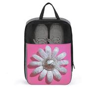 Daisy Head - Bolsa de zapatos de bola de discoteca blanca y plateada para viajes, uso diario, bolsa de almacenamiento antipolvo para zapatos de golf