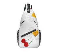 Daisy Heart Love Romance Cute Black Pug Crossbody Bag Men's Chest Cross Body Bag, Light, para Senderismo y Viajes