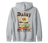 Daisy Me Rolin' Life'S a Ride Enjoy The Flowers Retro Sudadera con Capucha