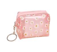 Daisy - Monedero transparente, bolsa de cambio, bolsa de maquillaje de flores pequeñas, bolsa de cosméticos floral, impermeable, bolsa de almacenamiento de servilletas sanitarias, transparente,