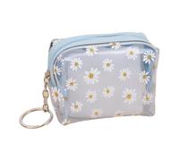 Daisy - Monedero transparente, bolsa de cambio, bolsa de maquillaje de flores pequeñas, bolsa de cosméticos floral, impermeable, bolsa de almacenamiento de servilletas sanitarias, bolsa transparente