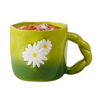 Daisy Mug - 400ml Pottery Novelty Cup with Handle | Drinking Vessel for Tea, Coffee, Milk, Hot Chocolate, Beer, Juice, Gift for Women, Men, Friends, Kitchen, Office, Breakfast Table