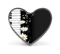 Daisy Piano Keys Music Notes Badge Heart Shape Cute Broche Pins Button Badge for Backpack Jackets Hats Decor