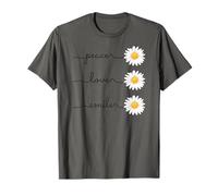 Daisy Plant Peace Love Smile Common Daisy Flower Camiseta
