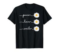 Daisy Plant Peace Love Smile Common Daisy Flower Camiseta