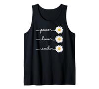 Daisy Plant Peace Love Smile Common Daisy Flower Camiseta sin Mangas