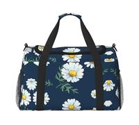 Daisy' Print - Bolsa de viaje grande de lona para fin de semana para mujer, bolsa de mano, Negro -, Talla única