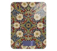 Daisy Red Blue William Morris Pattern - Mini báscula impermeable para alimentos, 11 libras/0 18 onzas, 5 kg/5 g (Escenario) escala en gramos y onzas con 4 unidades para asar asar báscula para cocina