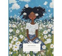 Daisy Serenity Notebook: Featuring a serene portrait of a young woman surrounded by blooming daisies under a bright blue sky, this notebook inspires creativity and mindfulness.