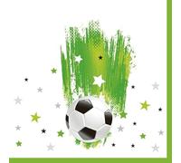 Daisy Servilletas de papel de seda de 3 capas para decoupage, 33 x 33 cm, paquete de 20 unidades, diseño de fútbol con estrellas