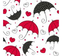 Daisy Servilletas de papel de seda de 3 capas para el día de San Valentín, boda, para decoupage, almuerzo, 33 cm x 33 cm, paquete de 20 (bonitos paraguas con corazones rojos)