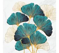 Daisy Servilletas de papel de seda de flores de primavera de 3 capas para decoupage y almuerzo, 33 cm x 33 cm, paquete de 20 (ginkgo biloba dorado y esmeralda)