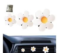 Daisy Vent Clip - Perfume de aire floral, bonito desodorante | Ambientador de larga duración para el interior del vehículo, adorno de automóvil para mujeres y niñas, decoración de salpicadero, difusor