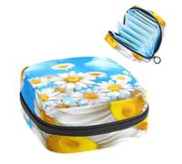 Daisy White Flowers - Bolsa de almacenamiento para servilletas sanitarias, Varios colores, 4.7x6.6x6.6 in/12x17x17 cm