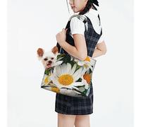 Daisy White Yellow Floral, Soft Side Travel Pet Carrier Tote Bolso de Mano Portable Small Pet Carrier Shoulder Bag