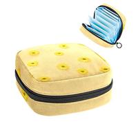 Daisy Yellow Period Pouch portátil, bolsa de almacenamiento de tampones para servilletas sanitarias, Varios colores, 4.7x6.6x6.6 in/12x17x17 cm