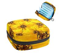 Daisy Yellow Period Pouch portátil, bolsa de almacenamiento de tampones para servilletas sanitarias, Varios colores, 4.7x6.6x6.6 in/12x17x17 cm
