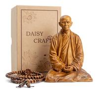 DAISYCRAFTVN Zen Master Thich Nhat Hanh - Estatua de Buda, accesorios de meditación de madera, decoración de Feng Shui, regalos espirituales zen, decoración del hogar y del altar, habitación de Buda y