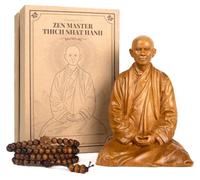 DAISYCRAFTVN Zen Master Thich Nhat Hanh - Estatua de Buda, accesorios de meditación de madera, decoración de Feng Shui, regalos espirituales zen, decoración del hogar y del altar, habitación de Buda y