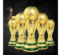 DAIVARNING Trofeo de Oro de Fútbol Trofeo de la Copa del Mundo Replica de la Copa del Mundo Colección de Recuerdos de Decoraciones para el Hogar Oficina Regalos para Fans (27cm)