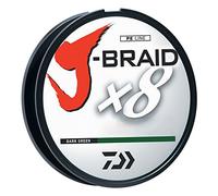 Daiwa Línea Trenzada J-Braid con 8 hebras se sección Redonda, 300 m, JB8U65-300DG, Verde Oscuro, 65 LB