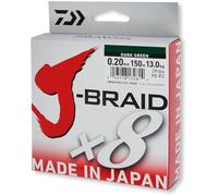 Daiwa J-Braid 8 Braid - Hilo de pescar trenzado multicolor (300 m), multicolor, Dm: 0,35mm