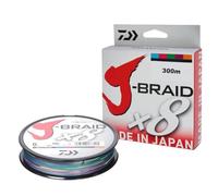 Daiwa J-Braid 8 Braid - Hilo de pescar trenzado multicolor (300 m), multicolor, Dm: 0,35mm