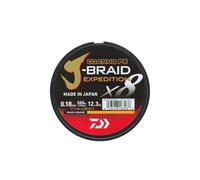DAIWA J-Braid Expedition X8E, 0,22mm, 19,5kg/43,1lbs, 300m, Smash Orange, Naranja, Sedal Trenzado, Hilo de Pescar, 12550-122