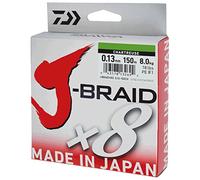 Daiwa j-braid línea trenzada de pesca, 8 fibras, 300 m, verde amarillento, Dm: 0,42mm