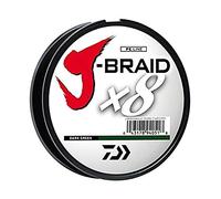Daiwa, J-Braid x8 Grand Línea Trenzada, 150 Yardas, 6 Libras Probada, 3 Pulgadas de diámetro, Verde Oscuro (JBGD8U6-150DG)