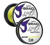 Daiwa JB4U10-300FY J-Braid X4 300 Yd Carrete de 10 LB de Prueba de sedal de Pesca, Amarillo Fluorescente