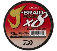 Daiwa JBGD8U50-300GL J-Braid X8 Grand-Línea Trenzada, 300 Yardas, 50 Libras Probada, 0.14 Pulgadas de diámetro, Claro, Unisex, LUZ Gris, 22,6 kg