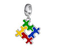 Daixiya Abalorio de plata de ley 925 para concienciación sobre el autismo, joyería de regalo para mujeres