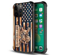 DAIZAG Compatible con Funda para iPhone 14 Plus No me pises con Veta de Madera Bandera Americana Fundas para iPhone 14 Plus para Hombre Mujer Pro