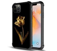 DAIZAG Funda compatible con iPhone 13 Pro, Art Golden Rose iPhone 13 Pro Fundas para hombre y mujer, protección completa, a prueba de golpes, arañazos, funda Apple