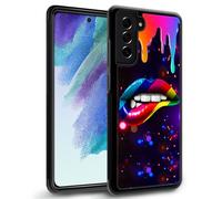 DAIZAG - Funda compatible con Samsung Galaxy S22, dise o de labios arco ris sexys para hombre y mujer, protecci n integral, a prueba de golpes y