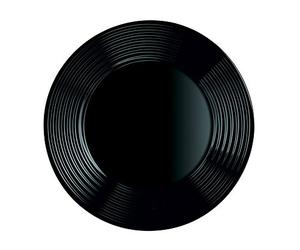 dajar Plato llano Harena Luminarc, cristal, Negro, 25 x 25 x 2,3 cm