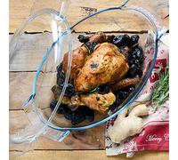 Dajar Pyrex 722597 Recipiente ignífugo con tapa, 5,8 l, fuente ovalada para horno, apta para lavavajillas, incluye guante