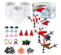 DAJASD 10 Piezas Kit para Construir un Muñeco de Nieve, Kit de Muñeco de Nieve, Kit de Construcción de Muñeco de Nieve con Accesorios Artesanías Navideñas Hechas a Mano Juego de Invierno Arcilla