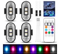 DAJASD 4 Piezas Luces Estroboscópicas LED, 8 Colores Luz Estroboscópica para Drones Luz Estroboscópica de Señal, Mini Lámpara de Dron Luces de Advertencia Nocturnas