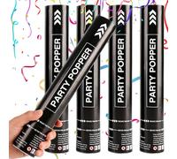 DAJASD 5 cañones de serpentinas, cañones de confeti, 30 cm, cañón de confeti biodegradable, fácil y seguro de usar, cañones de confeti para bodas, cumpleaños, baby shower