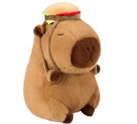 DAJASD Capybara - Peluche de 25 cm con hamburguesa, supersuave Capybara Plush Toy, lindo Capybara Plushies como regalo para niños