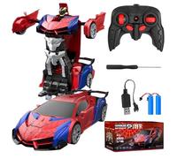 DAJASD Coche Teledirigido Robot, Transform Juguete Coche Teledirigido, Robot Transformable en Coche, Rotación 360°Coches Juguetes Spider con Luz, Bateria, Regalo Navidad Cumpleaños para 3+ Años