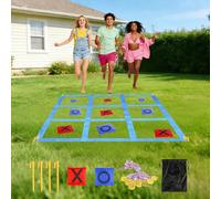 DAJASD Enorme Tic Tac Toe, 1,2 m grande y puf para exteriores, juego de puf para niños y adultos, juego al aire libre para camping, multijugador, fiesta familiar, fiesta en el jardín