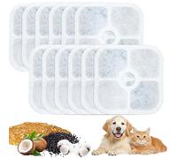 DAJASD Filtros Fuente Gatos, 12 Piezas Filtro Fuente para Gatos, Filtros Fuente Agua Gatos, Triple Filtración, con Resina, Carbón Activado, Compatible con Pixi Fonte De Agua para Gatos