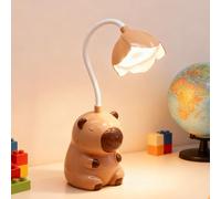 DAJASD Lámpara de Escritorio para Niños, Lampara Escritorio Infantil con diseño de dibujos animados y sacapuntas, Flexo escritorio infantil de Capybara, 2 colores, regalo para niños y niñas