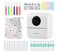 DAJASD Mini Impresora Portátil para Móvil, Bluetooth Instantánea para Android iOS, con 8 Rollos de Papel para Fotos, Notas, DIY