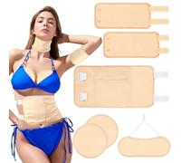 DAJASD Paquete De Aceite De Ricino, Con Cinghie Regolabili, Riutilizzabili, 6 PCS Cerotti All'olio Di Ricino Biologico, Adatti Per Collo, Spalle, Petto, Vita, Ginocchia E Piedi