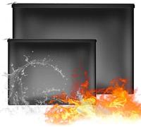 DAJAVE 2 fundas para documentos ignífugas, A4/A5, 34 x 24 cm/29 x 20 cm, resistentes al agua (DIN A4 y A5), resistentes al agua y al fuego para documentos, para certificados, pasaportes, actos